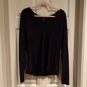 Sparkle Long-Sleeve V-Neck Top